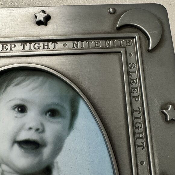 Home Trends Heirloom Picture Frame Baby Duckie Holds 3 Photos Sleep Tight Pewter - Picture 4 of 8